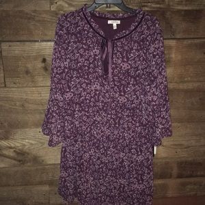 Speechless Dress wine/rose w/tie neckline sz 2X